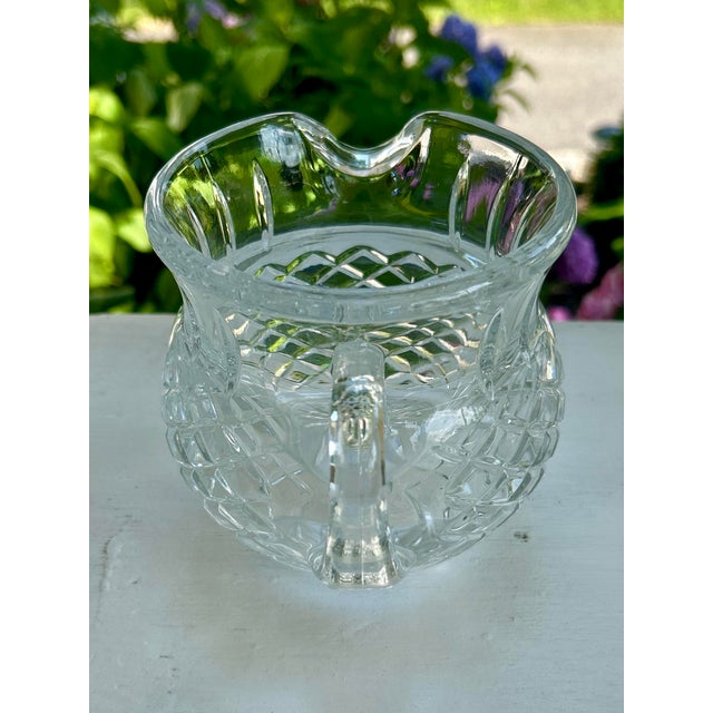 Vintage Crystal Cut Glass Pitcher For Sale - Image 4 of 9