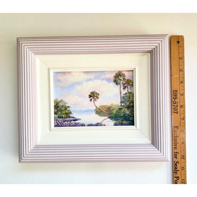 Purple Signed Florida Coastal Landscape by Carolton Barron in Lilac Frame For Sale - Image 8 of 10