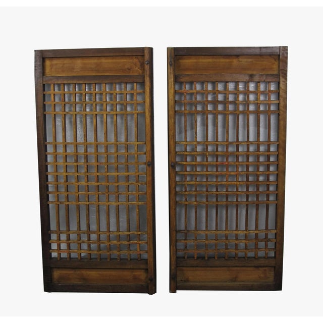 Pair of Vintage Chinese Latticed Screen Panel 6 For Sale In Greensboro - Image 6 of 7
