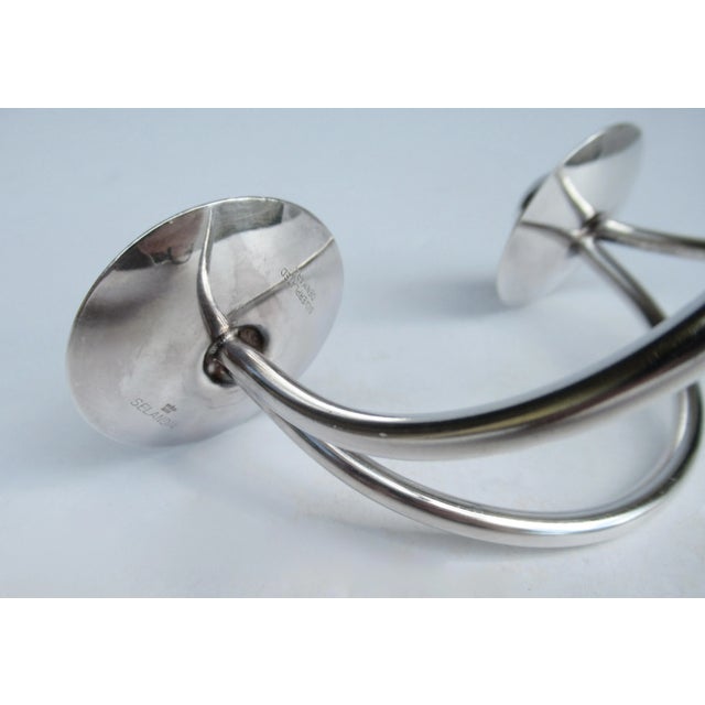 Vintage C.1960's (Denmark)- Selandia Silver Plate Danish 3-Candle Candelabra -A Pair For Sale - Image 11 of 13