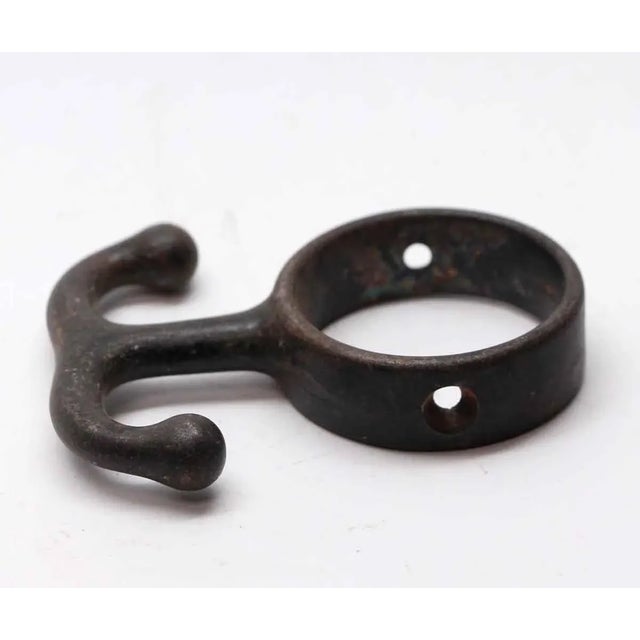 Traditional Mid 20th Century Cast Iron Round Double Hook For Sale - Image 3 of 4