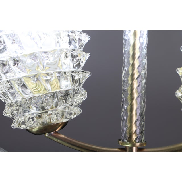 1940s Amazing 2 Light Clear Rostrato Murano Glass Chandelier by Barovier & Toso For Sale - Image 15 of 15