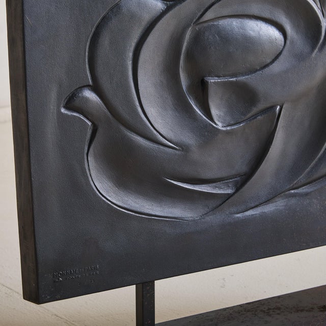 1980s French Cast Iron Sculpture with Bird Motifs by René Coutelle For Sale - Image 15 of 18