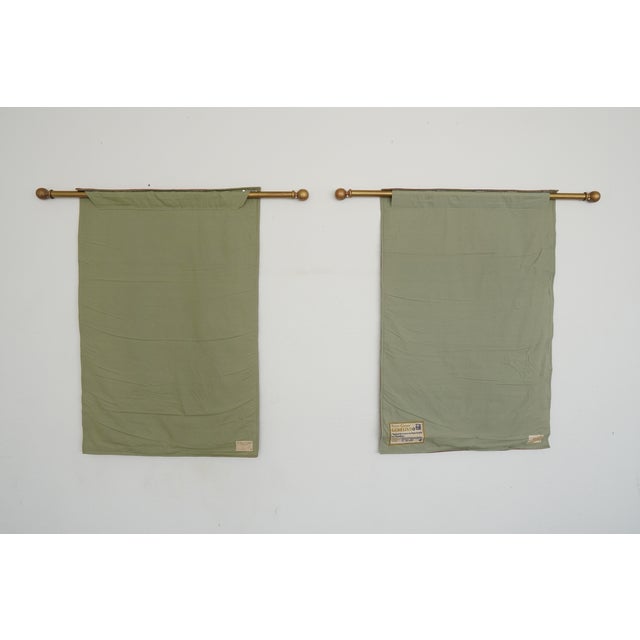 This pair of vintage French woven wall tapestries dates to the late 20th century, produced in the 1970s or 1980s by Les...