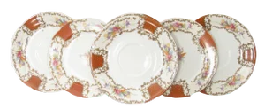 Collection of Gilt Floral Plates & Saucers - Set of 6