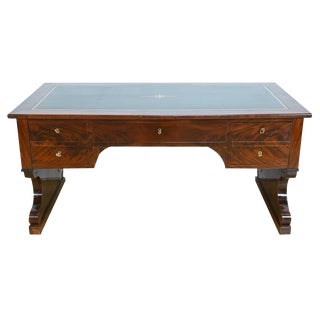 Early 19th Century Restoration Desk in Burr Mahogany, 1890s For Sale