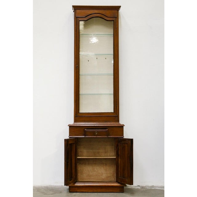 Walnut Wood Cabinet with Display Case, 1950s For Sale - Image 18 of 18