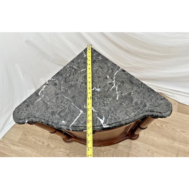 1990s 1990s Vintage Corner Cabinet With Swing Drawer Marble Top Removable Shelf Column Sides For Sale - Image 5 of 8