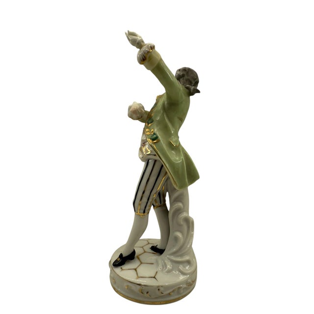 Traditional Mid 20th Century Japanese Colonial Gentleman Dancing Figurine For Sale - Image 3 of 6