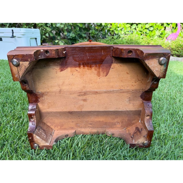 Vintage Art Deco Walnut Nightstand With Ribbed Drawer Front For Sale - Image 11 of 12