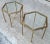Mid-Century Modern Mid 20th Century Pair of Vintage Mastercraft Hollywood Regency Hexagonal Brass and Glass Faux Bamboo Side Tables For Sale - Image 3 of 6