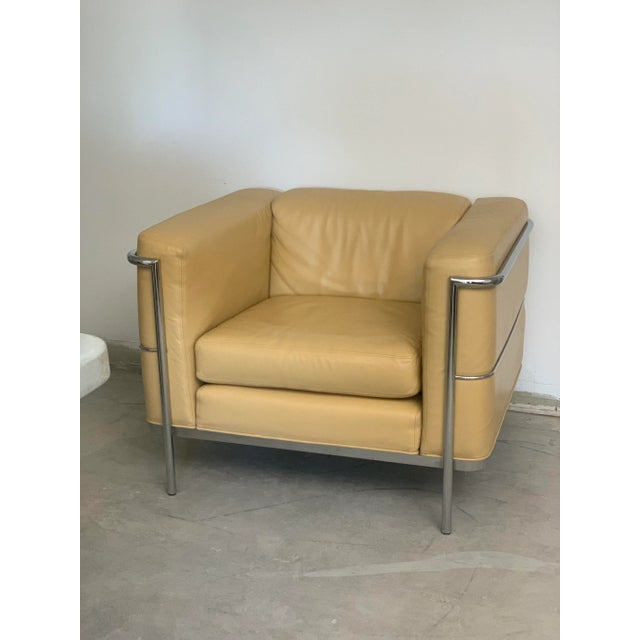 1960s Leather & Chrome Club Chair Le Corbusier L C 2 Style For Sale In Phoenix - Image 6 of 6