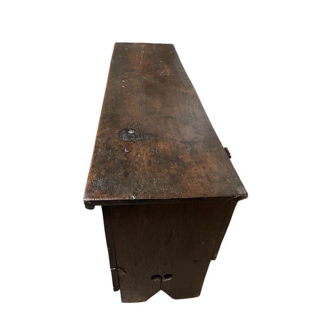 Wood Gothic Plank Chest in Oak, 1550 For Sale - Image 7 of 8