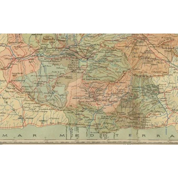 Cartographic Exploration of Andalusias Mountainous Province, 1902 For Sale - Image 6 of 8