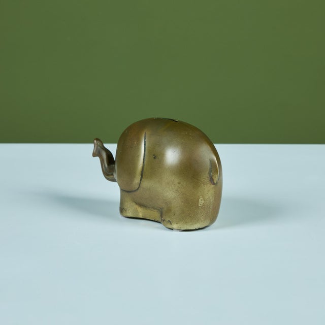 Mid 20th Century Brass Elephant Piggy Bank For Sale - Image 5 of 12