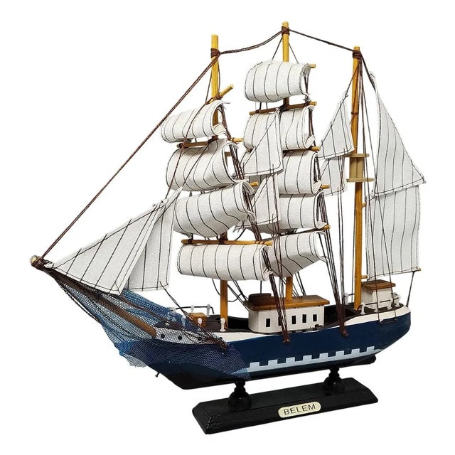 White Belem Model Ship, England, 1970s For Sale - Image 8 of 8