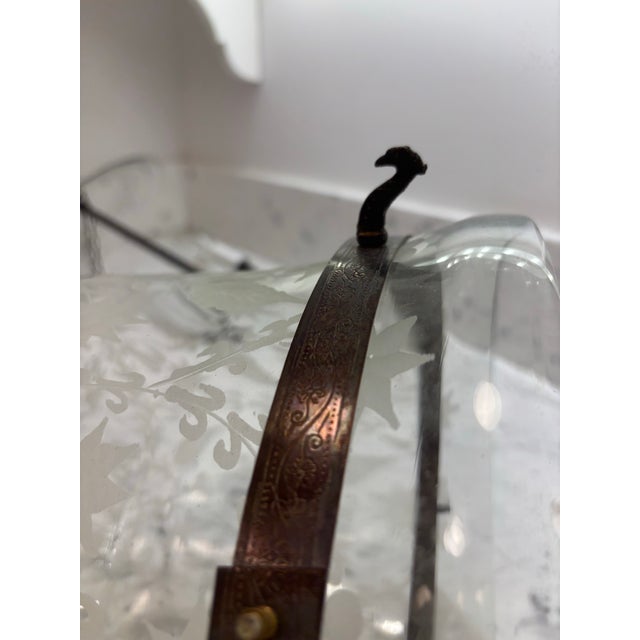 Metal Late 19th Century A Pair of Floral Bell Jar Lanterns in Antique Bronze For Sale - Image 7 of 12