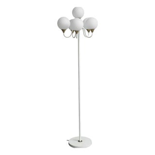 Mid-Century Modern Floor Lamp with Opal Glass Globes, Germany, 1970s For Sale