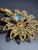 1950s 1960s Hattie Carnegie Trembler Crystal Aqua Flower Brooch Signed For Sale - Image 5 of 6
