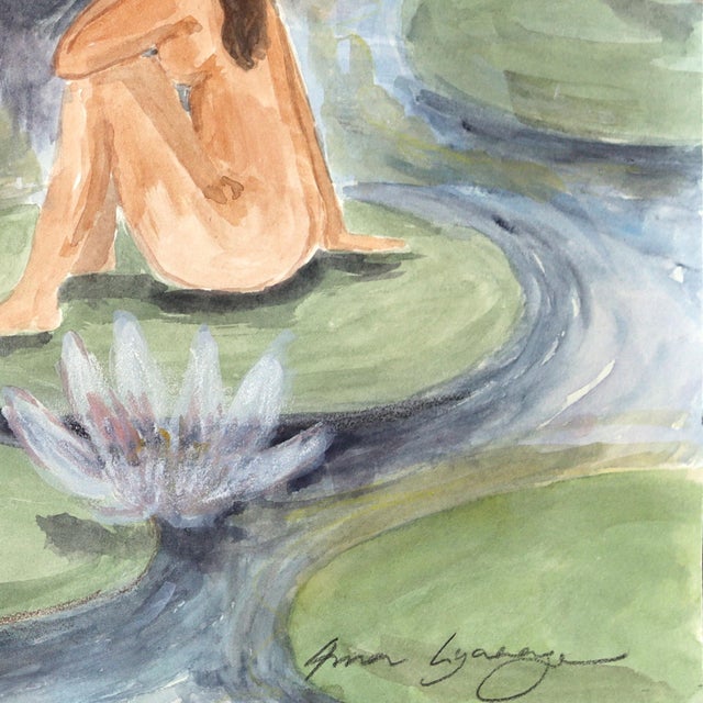 Figurative Emerge II - Abstract Feminine Watercolor Surrealist Still Life Painting on Paper by Ama Liyanage For Sale - Image 3 of 7
