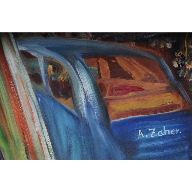 A. Zaher, Berlin City West View, Kudamm / Kurfürstendamm, Oil on Canvas For Sale - Image 17 of 18