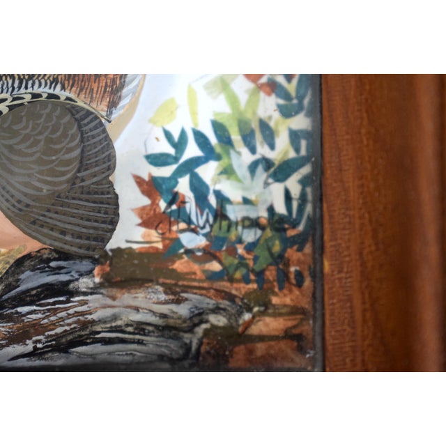 Hand Painted Woodcock Composition Relief Sculpture & Landscape by Joseph Q. Whipple (Signed) For Sale - Image 4 of 5