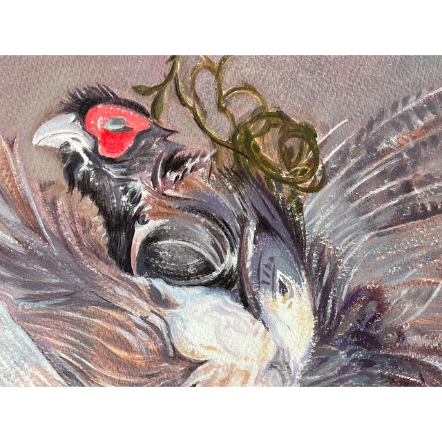 Paint Patric Coogan Still Life Bird Gouache Ion Board For Sale - Image 7 of 7