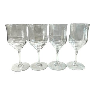 Vintage Baccarat “Capri Optic” Crystal Wine Glasses, France- Set of 4 For Sale