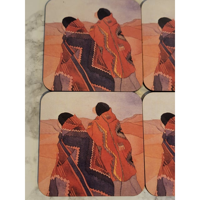Irene Klar Folk Art Coaster Set - Set of 4 For Sale - Image 4 of 8