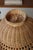 Late 20th Century Pair of Vintage Wicker Scalloped Dome Table Lamps With Turned Wood Bases For Sale - Image 5 of 5