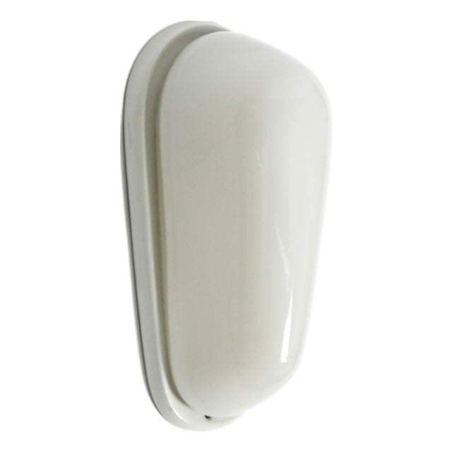 Mid-Century Modern Wagenfeld Glass Ceramic Wall Lamp by Wilhelm Wagenfeld for Lindner, 1950s For Sale