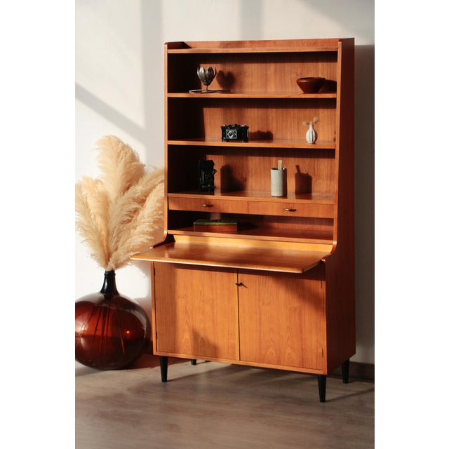 1960s Danish Teak Bookcase with Secretary, 1960s For Sale - Image 5 of 18