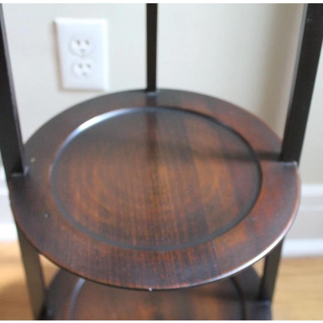 Antique Edwardian Mahogany 3 Tier Muffin Stand English For Sale - Image 9 of 10