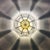 Metal Mid-Century Modern Glass & Brass Ceiling Light/Flush Mount From Limburg, Germany, 1960s For Sale - Image 7 of 10