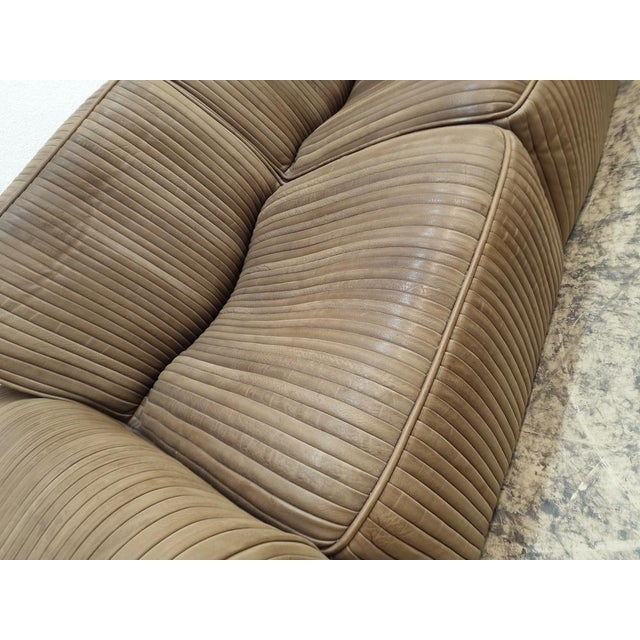 3-Seater Sofa, 2-Seater Sofa, Lounge Chair and Pouf in Leather by Ernst Lüthy for de Sede, Set of 4, in Very Good...