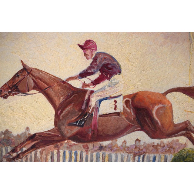 Mid 20th Century Clearing the Water Jump O/C by Paul Brown For Sale - Image 5 of 5