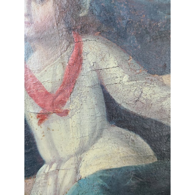 Antique 18th Century Religious Oil Painting Assumption of the Virgin Mary For Sale - Image 11 of 16