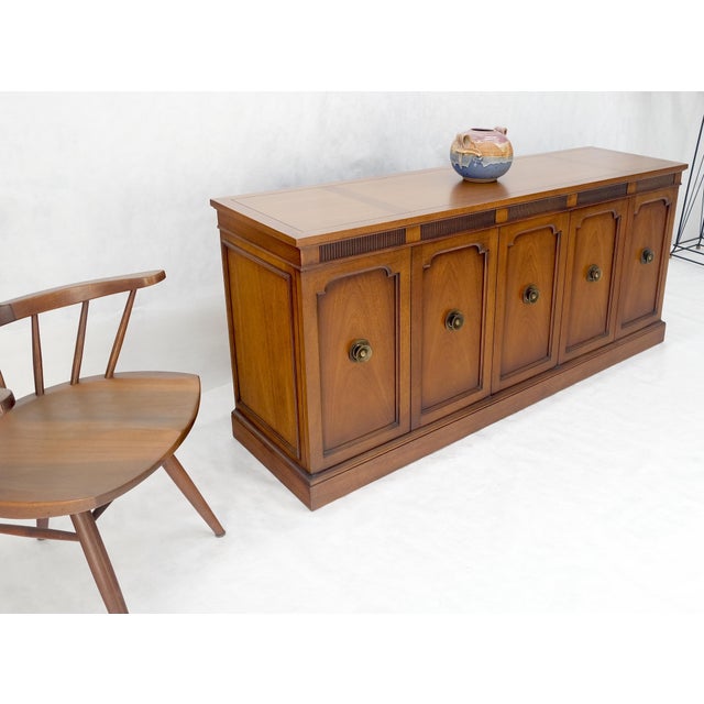Mid-Century Modern Fine Mid Century Modern Brown Mahogany 5 Doors Compartment Drawers Credenza MINT For Sale - Image 3 of 12