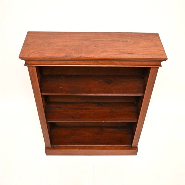 19th Century Antique Victorian Open Bookcase in Walnut, 1870 For Sale - Image 5 of 10