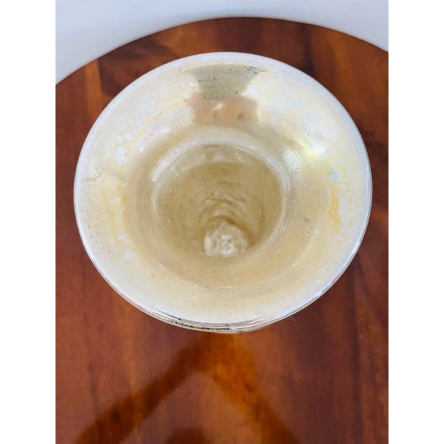 Boho Chic Large Antique 1820 Vase Mercury Blown and Painted Glass For Sale - Image 4 of 4