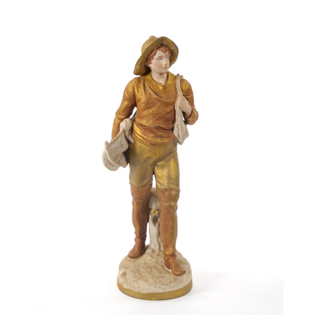 20th Century Hand Painted/Gilt Decorated Porcelain Decorative Man's Sculpture For Sale - Image 12 of 12