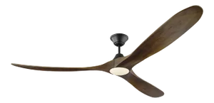 Visual Comfort Fan 70" Maverick Max LED in Matte Black with Walnut Blades
