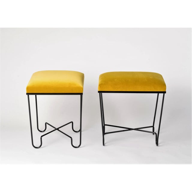 2020s Aronde Black Lacquered Feet and Gold Velvet Benches by Facto Atelier Paris For Sale - Image 5 of 10