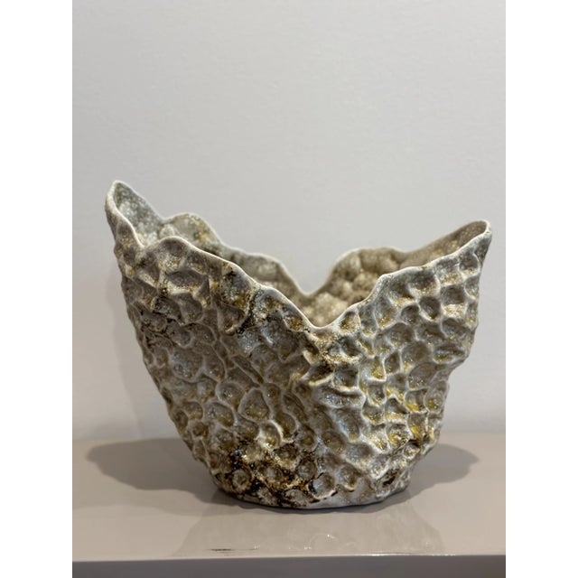 Contemporary 1990s Sculptural Textured Organic Art Form Bowl For Sale - Image 3 of 12