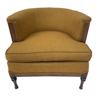 Vintage Mid Century Maxwell Royal Upholstered Barrel Chair For Sale