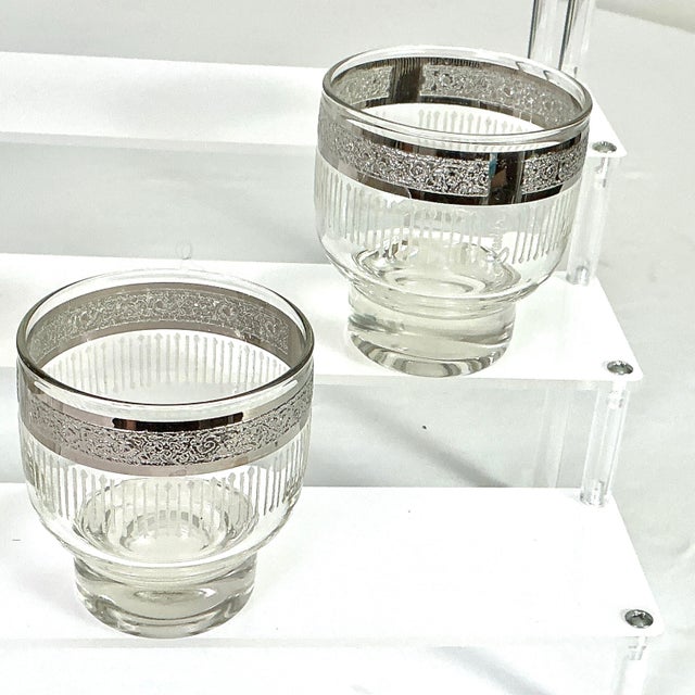 1950s McM-Starlyte-(S7t5)-Silver Banded,footed,– Cocktail/Liquor Glasses – Set of Four For Sale - Image 5 of 6