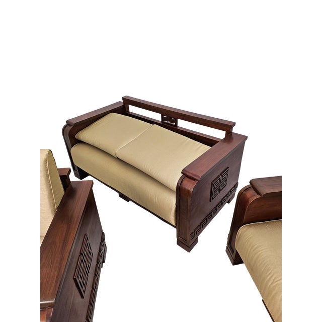 Vintage Custom Mahogany Sofa Set, 1980s For Sale - Image 12 of 13