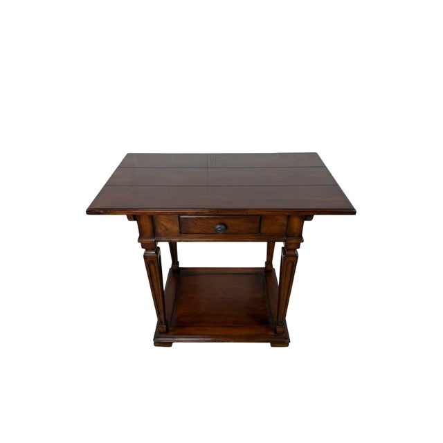 French Country Milling Road by Baker Furniture French Country Side Table With Drawer For Sale - Image 3 of 18