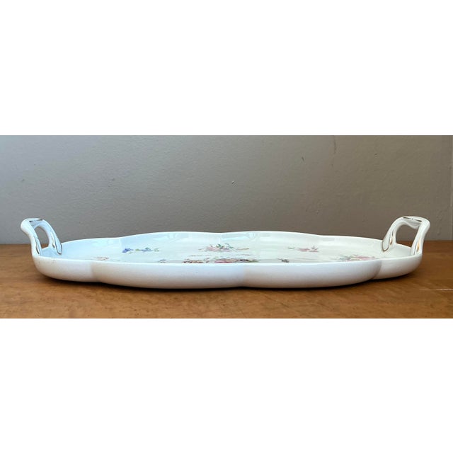 Vintage Coalport Glazed Ceramic Floral Tray For Sale - Image 4 of 12