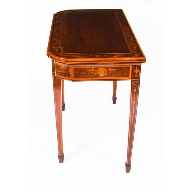 Victorian Mahogany Inlaid Card Game Table, 19th Century For Sale - Image 15 of 18
